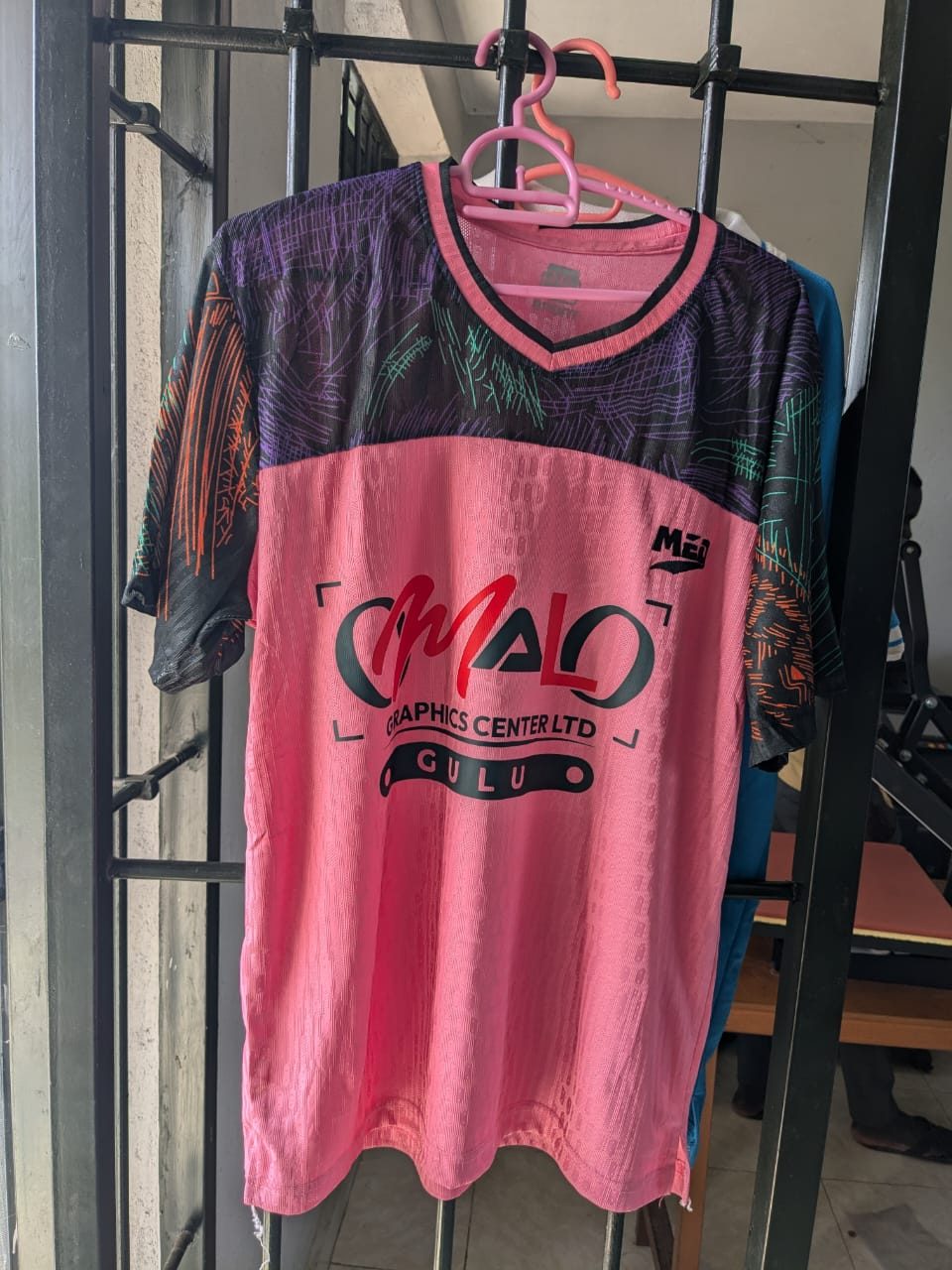 A branded sports jersey produced by Omalo Graphics Centre Ltd